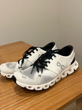 On Running Women's White and Black Cloud Running Sneakers